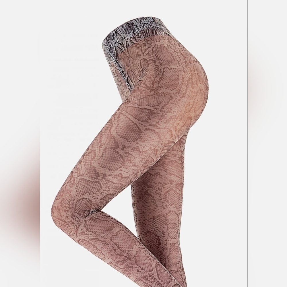 NWT Preston & York Sheer Fashion Tights Snakeskin Print Size Tall (M-L)